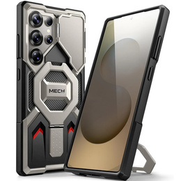 Pouzdro pro Samsung Galaxy S25 Ultra, Tongate MECH MagSafe Series, černé + Tvrzené sklo 9H