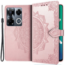 Klopové pouzdro pro Infinix Note 40 Pro Plus, Mandala, růžové rose gold