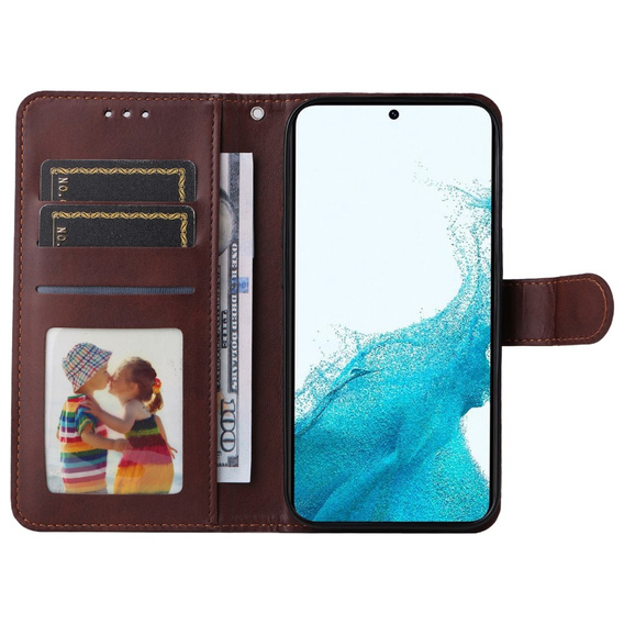 Klopové pouzdro pro Samsung Galaxy A34 5G, Leather Wallet, hnědé