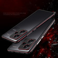 Pouzdro pro Xiaomi Redmi Note 13 Pro+, Armor Bumper, s krytem objektivu, černá / červená