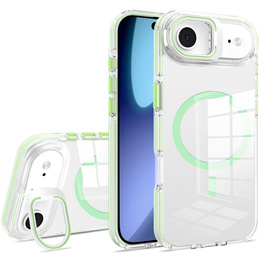 Pouzdro pro iPhone Air, pro MagSafe, se stojánkem, průhledné se zelenými vložkami