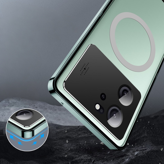 Ochranné pouzdro na fotoaparát pro Xiaomi 13T / 13T Pro, CamShield MagSafe, transparentní / zelené