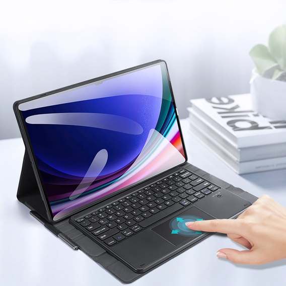 Pouzdro + klávesnice Samsung Galaxy Tab S10 Ultra, Dux Ducis TouchPad Leather Pen Slot, černé
