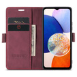 Pouzdro pro Samsung Galaxy A14 4G/5G, ERBORD Vintage peněženka s klopou, červené
