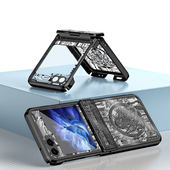Pouzdro pro Samsung Galaxy Z Flip7 FE / Z Flip6, Mechanical Legend, černé
