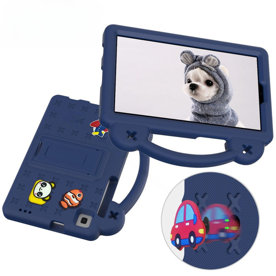 Dětské pouzdro pro Samsung Galaxy Tab A7 Lite 8.7 T220/T225, Cute Patterns, se stojánkem, námořnicky modré