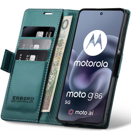 ERBORD Lesklá peněženka Litchi s klopou pro Motorola Moto G86 5G / G86 Power 5G