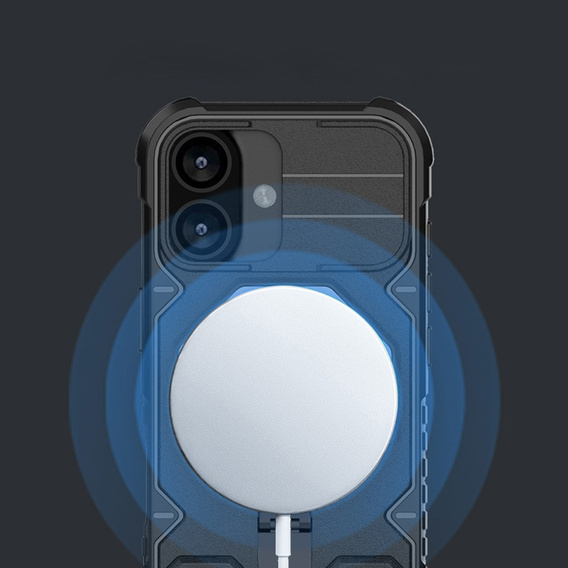 Pouzdro pro iPhone 17, pro MagSafe, pancéřované se stojánkem, černé