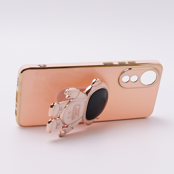 Pouzdro pro Oppo A78 4G, Astronaut, růžové rose gold