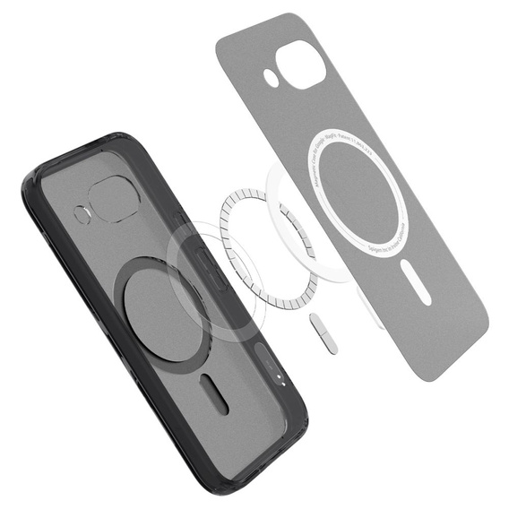 Pouzdro MagSafe Spigen pro Google Pixel 9A, Ultra Hybrid, matný / černý + 9H tvrzené sklo