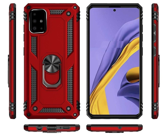 Pancéřové pouzdro pro Samsung Galaxy A51, Nox Case Ring, červené