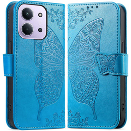 Klopové pouzdro pro Xiaomi Redmi 15C 4G/LTE, Butterfly, modré