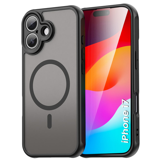 Pouzdro pro iPhone 17, pro MagSafe, s ochranou fotoaparátu, tónované s černým rámečkem