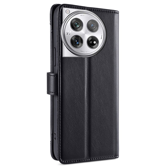 Klopové pouzdro pro OnePlus 12 5G, Wallet Zipper Pocket, černé