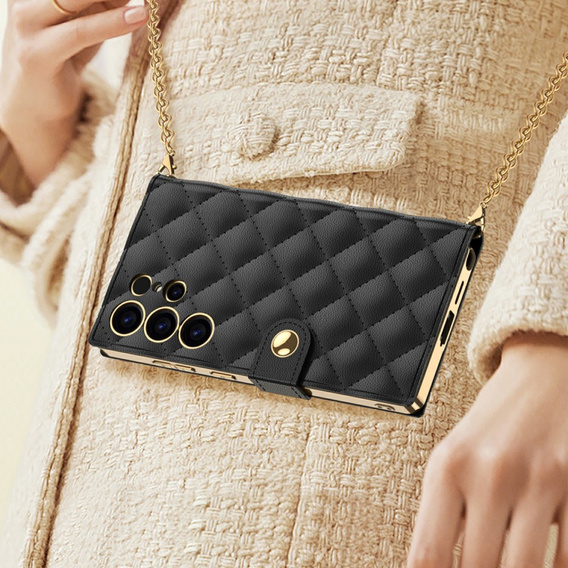 Flipové pouzdro pro Samsung Galaxy S23 Ultra, GKK Mirror Wallet, černé