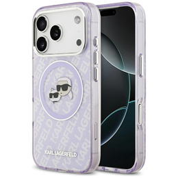 Pouzdro Karl Lagerfeld IML Glitter Karl & Choupette Heads Logo MagSafe pro iPhone 17 Pro