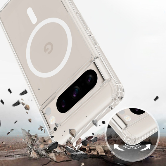 Pouzdro pro Google Pixel 8 Pro, Fusion Hybrid Case, pro MagSafe, průhledné