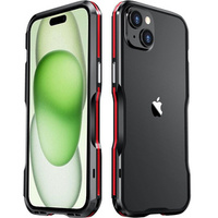 Pouzdro LUPHIE pro iPhone 15, Armor Bumper, černá / červená