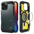 Pouzdro Spigen pro iPhone 16 Pro, Tough Armor Mag MagSafe, zelené + 9H tvrzené sklo