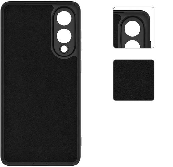 Pouzdro pro Samsung Galaxy S25 Edge, Silicone Lite, černé + 9H sklo