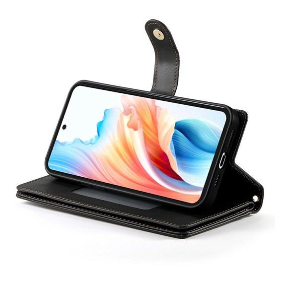 Pouzdro s klopou a kapsou na zip pro Samsung Galaxy A57 5G, černé