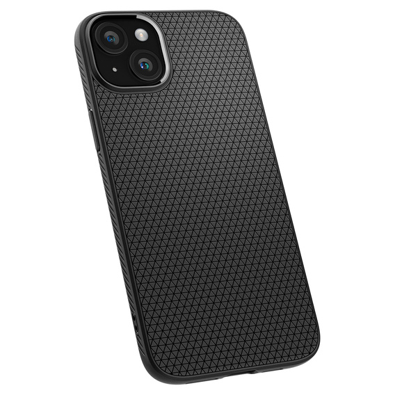 Pouzdro Spigen pro iPhone 15, Liquid Air, černé + 9H tvrzené sklo