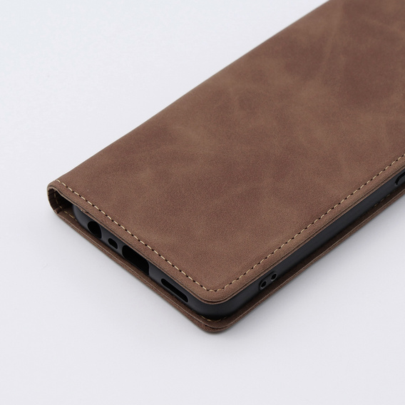 Pouzdro pro Oppo A78 4G, ERBORD Vintage peněženka s klopou, káva