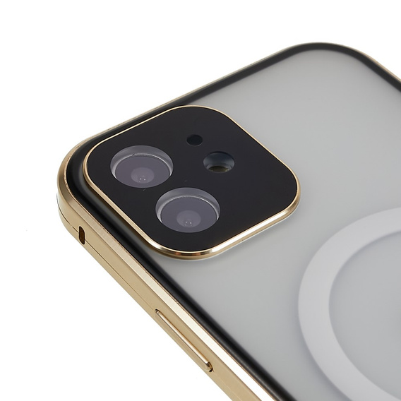 Magnetické pouzdro Dual Glass MagSafe pro iPhone 12, zlaté