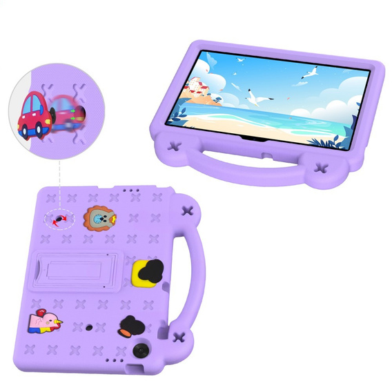 Dětské pouzdro pro Lenovo Tab TB311FU, Cute Patterns, se stojánkem, fialové