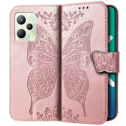 Klopové pouzdro pro Realme C35, Butterfly, růžové