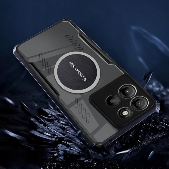 Pouzdro pro Motorola Moto G15 / Motorola Moto G15 Power, s magnetickou fólií, transparentní / černé