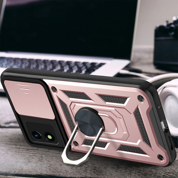 Pouzdro pro Vivo Y01, CamShield Slide, růžové rose gold