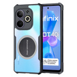 Pouzdro pro Infinix Hot 40i, s magnetickou fólií, transparentní / černé