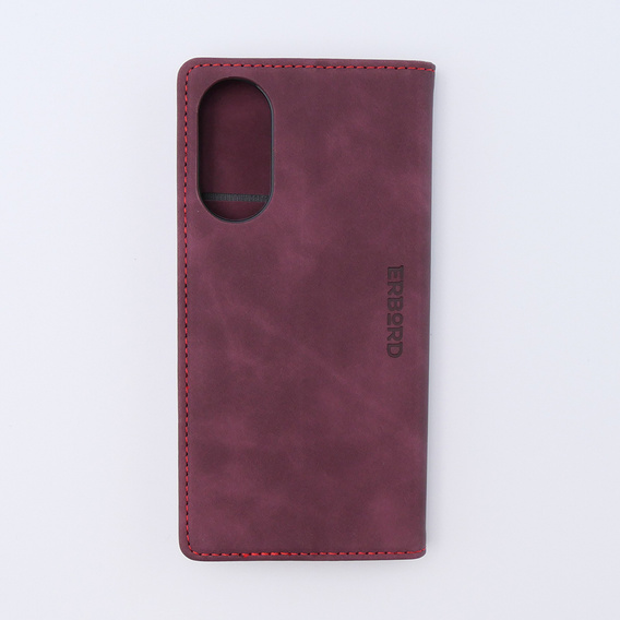 Pouzdro pro Oppo A78 4G, ERBORD Vintage peněženka s klopou, červené