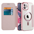Klopové pouzdro pro iPhone 11, RFID Wallet MagSafe CamShield, růžové rose gold