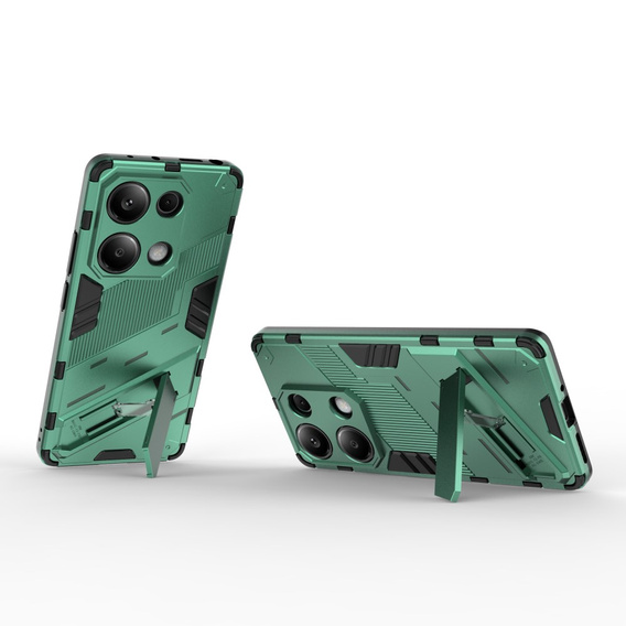 Pouzdro pro Xiaomi Redmi Note 13 Pro 4G / Xiaomi Redmi Note 14S / Xiaomi Poco M6 Pro 4G, Military kickstand, zelené