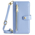 Klopové pouzdro pro Samsung Galaxy M15 5G, Wallet Zipper Pocket, modré