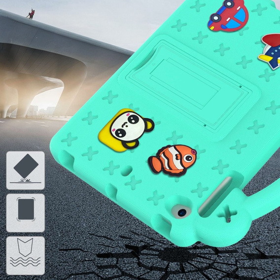 Dětské pouzdro pro iPad mini 7.9" 2019/2015/2014/2013/2012 (5/4/3/2/1 gen.), Cute Patterns, se stojánkem, zelené