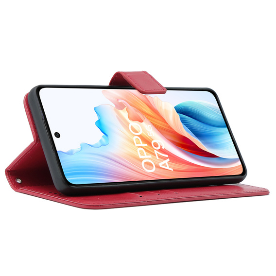 Klopové pouzdro pro Oppo A79 5G, Crazy Horse Wallet, červené