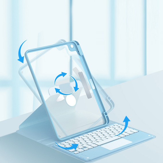 Pouzdro + klávesnice iPad 7/8/9 10.2 2021 / 2020 / 2019, Touchpad Pen Slot, modré