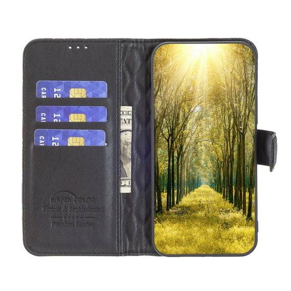 Klopové pouzdro pro Motorola Edge 40 Neo, Wallet, BINFEN COLOR, černé