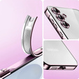 Pouzdro pro Samsung Galaxy S25, Electro MagSafe, růžové rose gold + sklo na displej