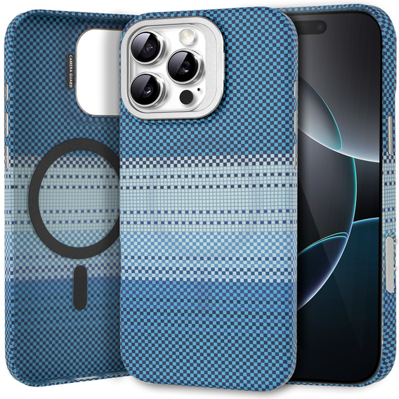 Pouzdro iPhone 16 Pro, Frame Kickstand, pro MagSafe, Moon Blue