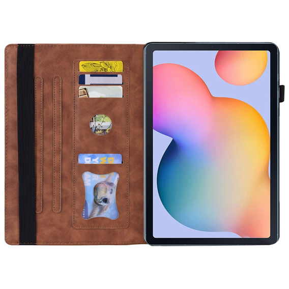 Pouzdro pro Samsung Galaxy Tab S6 Lite, Classic, s prostorem pro stylus, hnědé