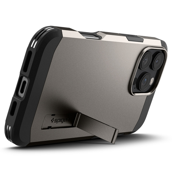 Pouzdro Spigen pro iPhone 16 Pro Max, Tough Armor Mag MagSafe, šedé + 9H tvrzené sklo