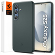 Pouzdro Spigen pro Samsung Galaxy S25, Thin Fit Mag, zelené + 9H tvrzené sklo