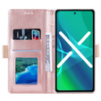 Flipové pouzdro pro Samsung Galaxy S22+ Plus 5G, Wallet Pocket Zipper Lace, růžové
