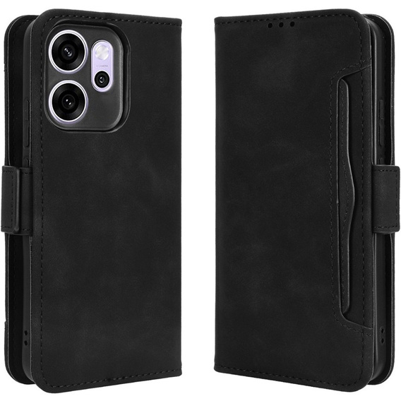 Klopové pouzdro pro Oppo Reno 14F, slot na karty, peněženka, černé