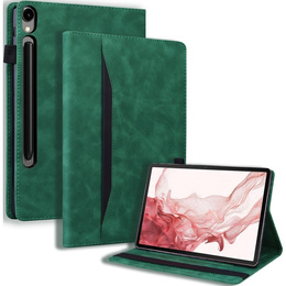 Pouzdro pro Samsung Galaxy Tab S10 FE+ Plus, Classic, s prostorem pro stylus, zelené