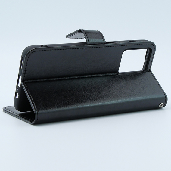 Klopové pouzdro pro Motorola Moto G54 5G, Crazy Horse Wallet, černé